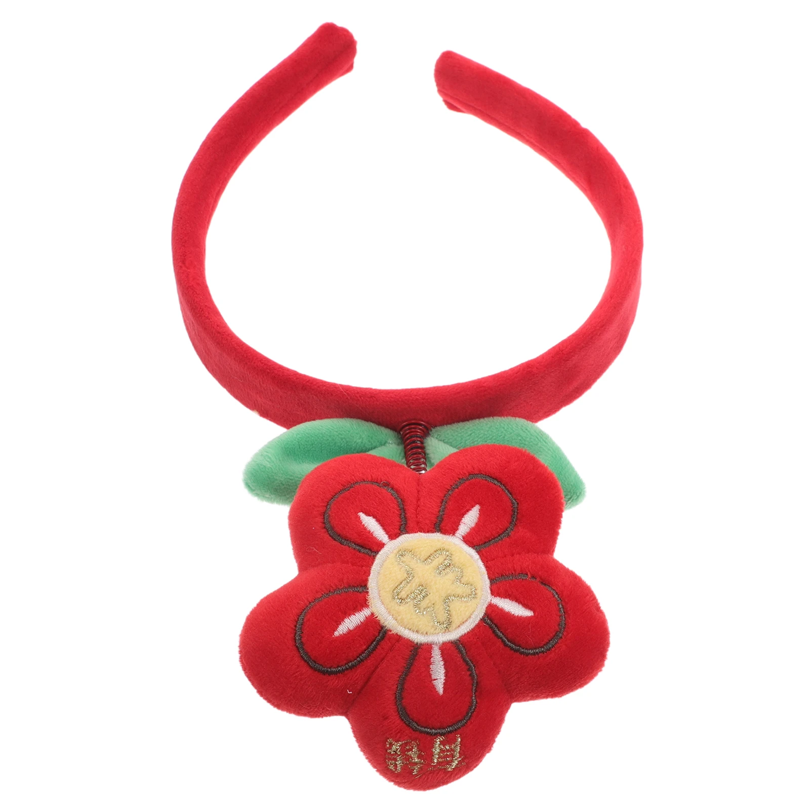 

Red Flower Headband Girls Hair Decorative Accessories Hawaiian Clips Daisy Hanfu Spring Mechanism Secure Hair Band