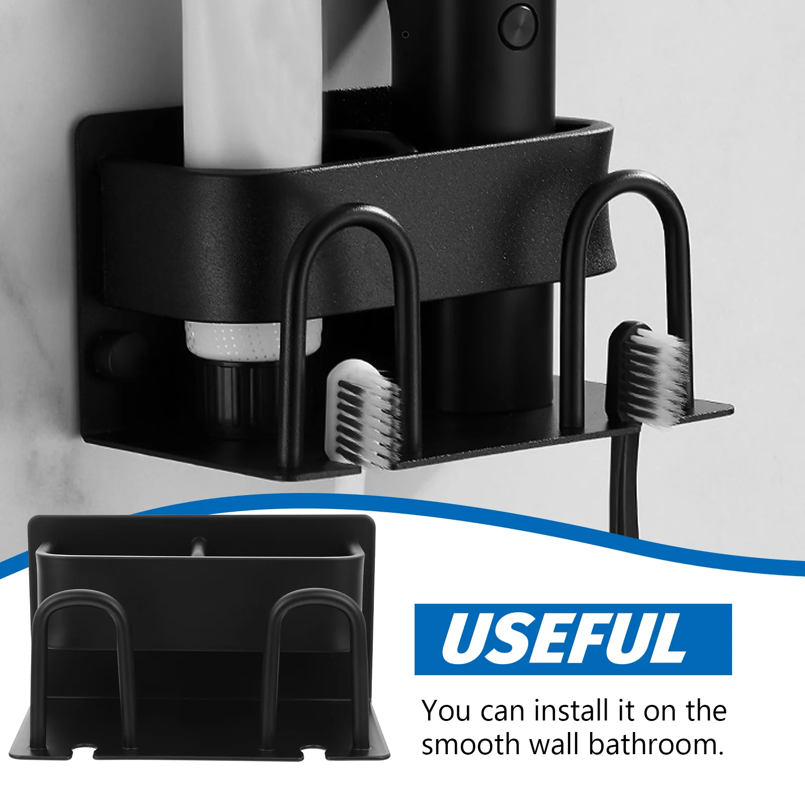 

Wall Mounted Toothbrush ganizer Metal Rustic Bathroom Decor Storage Rack Cup Holder Toothbrush Shelf Strong Capacity Water