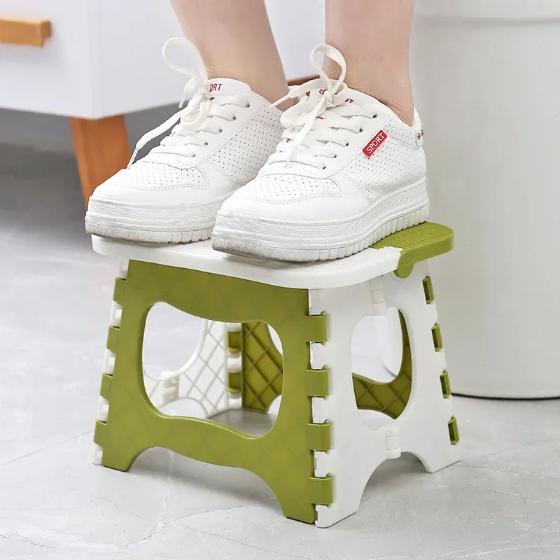 2024 New Plastic Folding Stool Portable Outdoor Small Stool Household Children Study Small Stool Train Small Bench Gifts