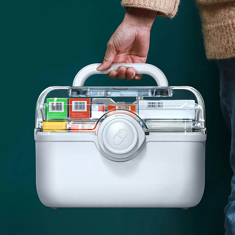 

3 Layers Large Capacity First Aid Kit Family Portable Organizer Box Medicine Split Multifunction-Layer Storage First Aid Kit Box