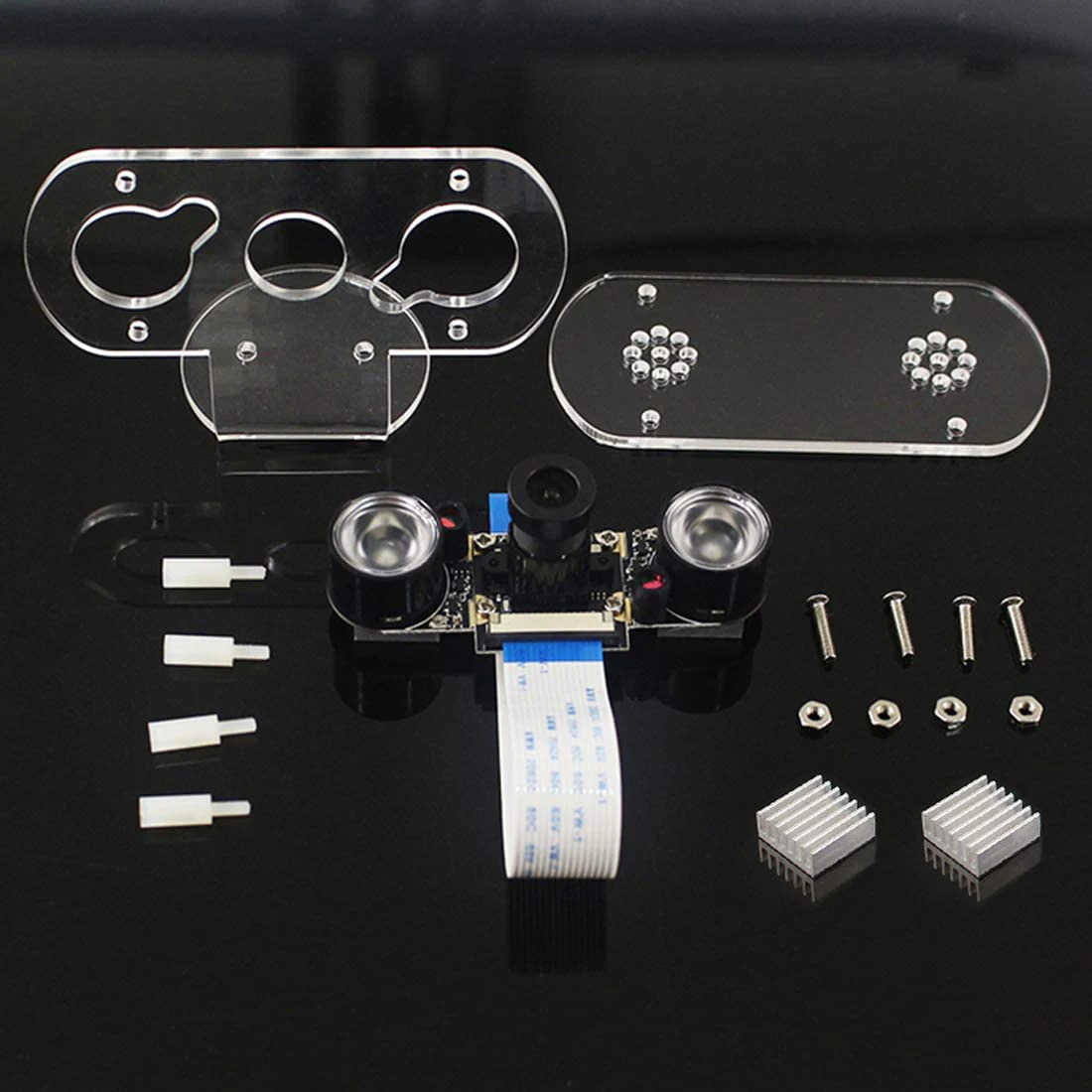 Y23A Modul Kamera 5MP untuk Raspberry Pi 4B/3B +/3B/2B Kamera 1080P Penglihatan Malam Inframerah dengan Casing Penyangga