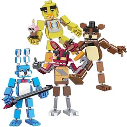 MOC Classic Movie FNAF Doll FNAF Five Nights Nightmare Chica Foxy Golden Bonnie Bear Action Figure Bricks Building Blocks Toys