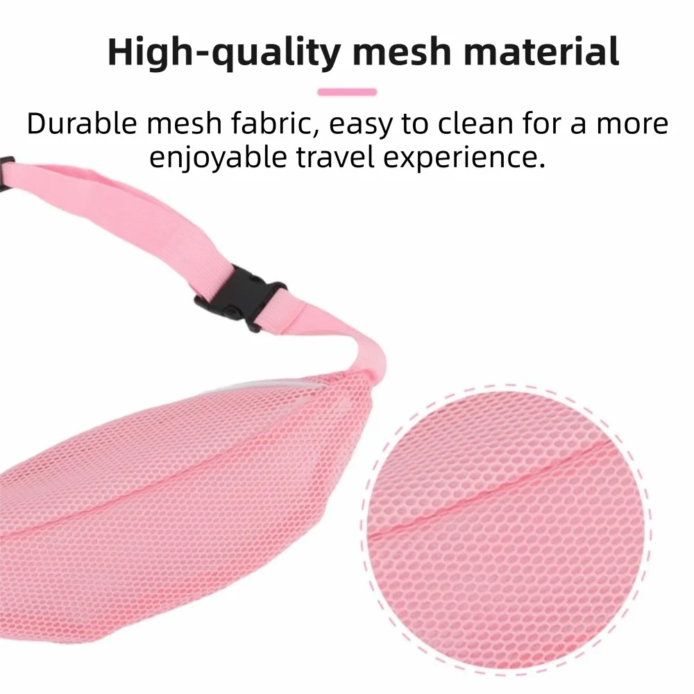 Adjustable Strap Mesh Beach Bag Breathable Mesh Easy Clean Running Belt Bag Foldable Lightweight Waist Pack Outdoor Travel