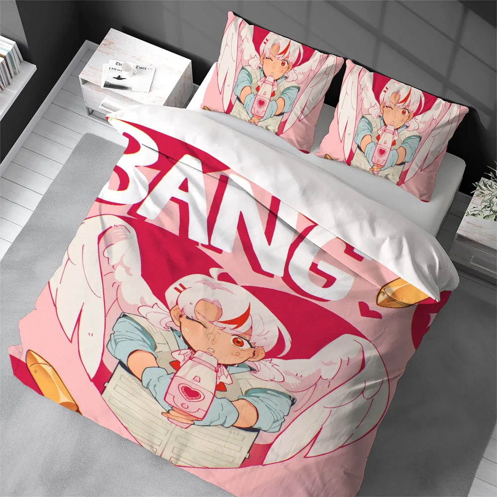 

Комплект постельного белья Singer Band L-loves B-bullets: пододеяльник, 3 предмета, мягкий хлопок, для дома, студенческого общежития, подарок