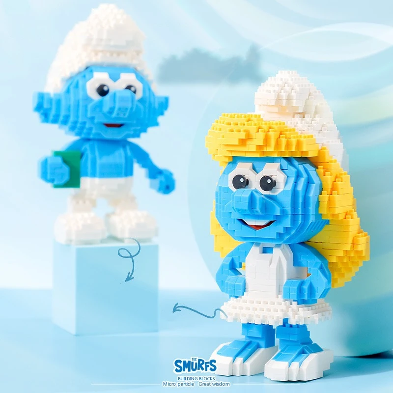 BALODY Smurf building blocks Gargamel model Smurfette figure Kawaii animation peripheral children\'s toys birthday gift