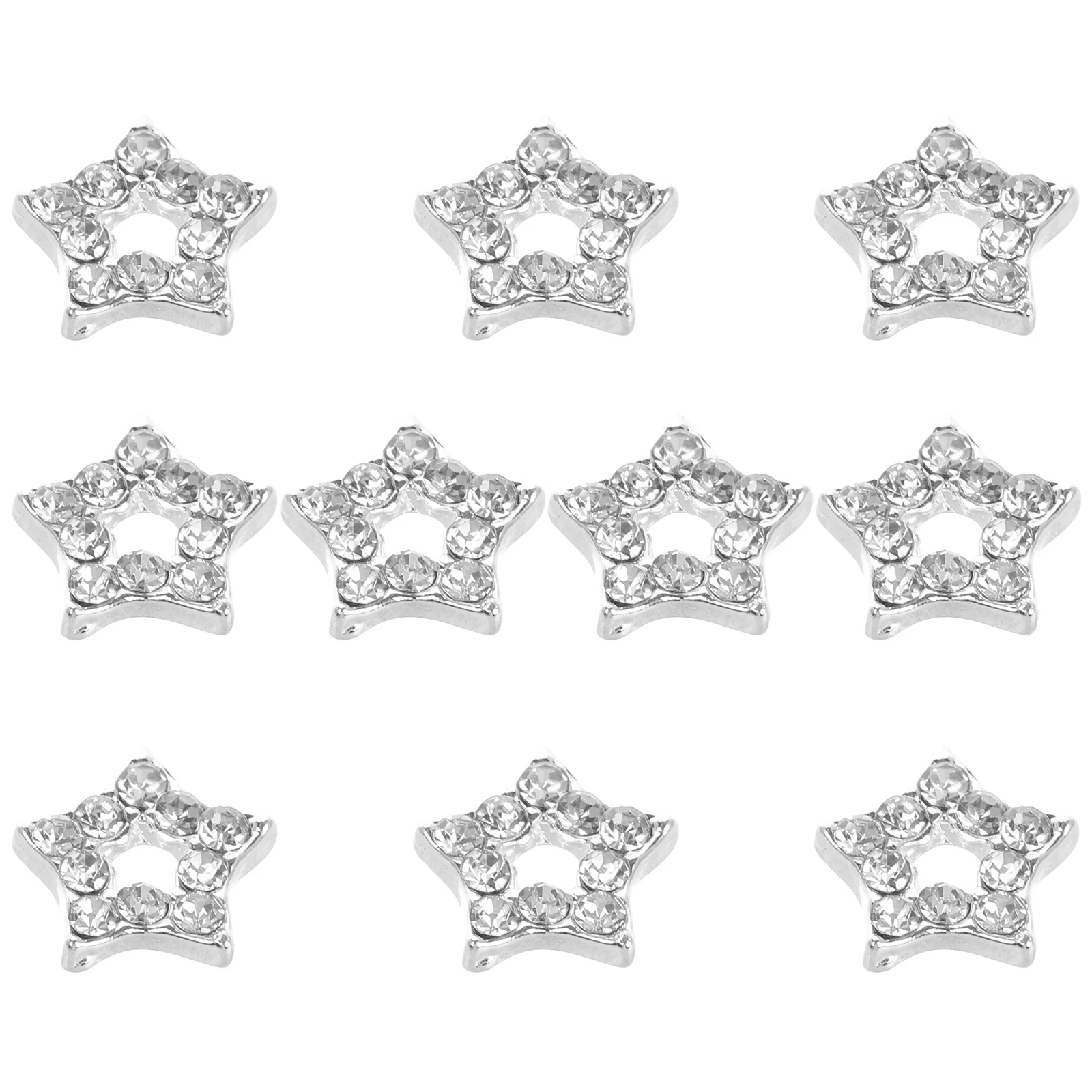 

10pcs Star Charms For Art, Zinc Alloy Hollow-Out Decorations, Small Rhinestones Manicure Supplies, Decors Women Fashion Nail