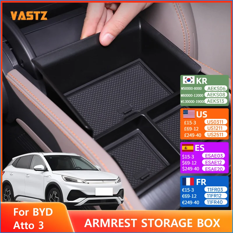 

For BYD ATTO 3 Central Control Storage Box Organizer Tray Armrest Hidden Cubby Drawer Coin Storage Box Car Accessories