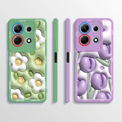 For Infinix Note 30 Case X6833B Silicone Stylish Flower Painted Matte TPU Soft Cover for Infinix Note30 4G 2023 Capa Protector