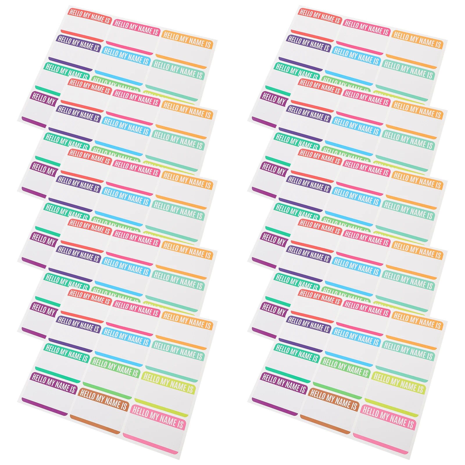 

10 Sheets Colorful Name Stickers Blank Vinyl Labels for Kids Personalized School Supplies Sorting Tags Adhesive Decals
