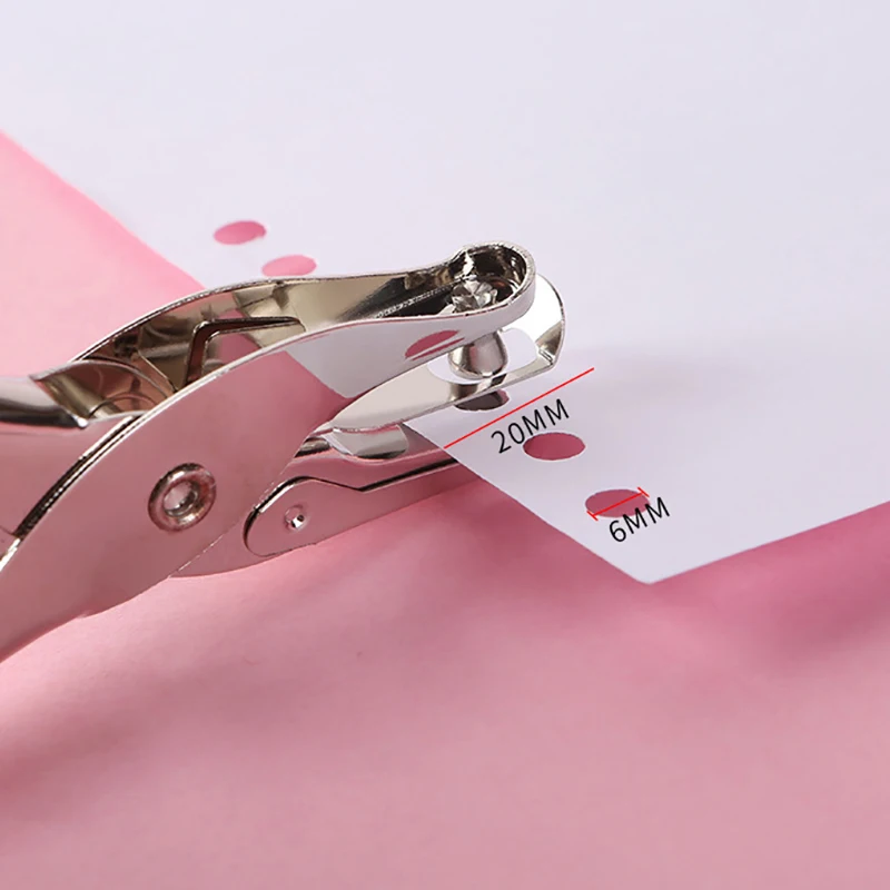 1 pz, cancelleria in metallo tenuto in mano foro rotondo diametro 6mm perforatore pinze perforatore carta perforatore in scatola perforatore singolo