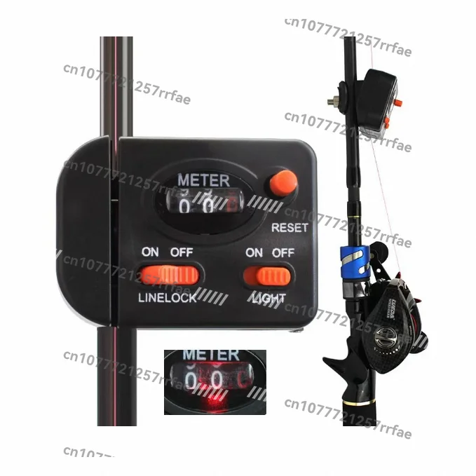 

0-99.9 meters fishing tackle length full-featured equipment clamp rod sounder counter Alama digital fishing reel line counter