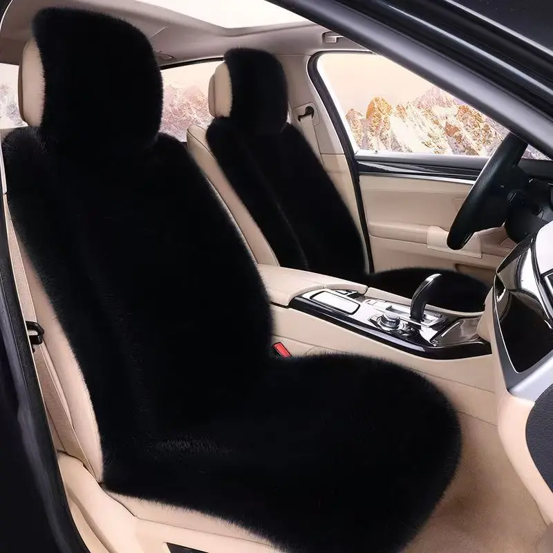 Faux Fur Winter Car Seat Cushion Single Piece Thick Warm Unisex Padding Long Plush Seat Cover Universal Fit