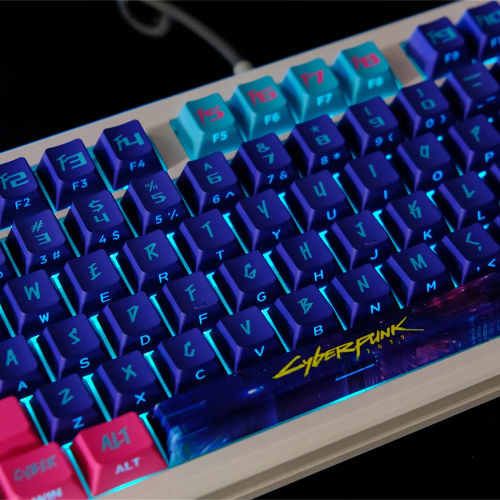 130 Keys Side Engraved Translucent Keycaps Cherry Profile Mechanical Keyboard Keycap Backlight PBT DYE Subbed For Mx Switches