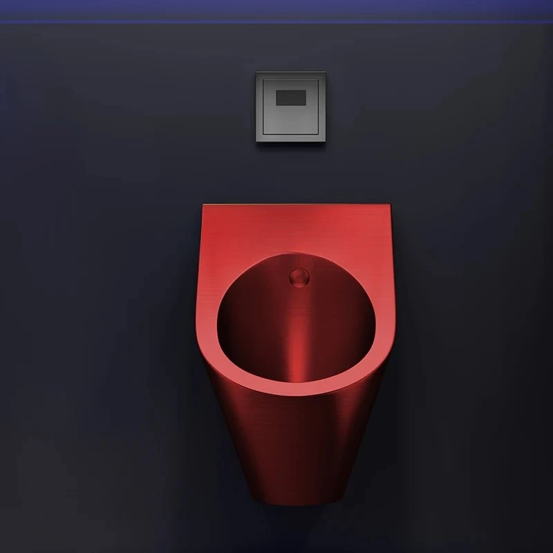

Red automatic intelligent induction stainless steel urinal hanging men's urinal household adult urinal
