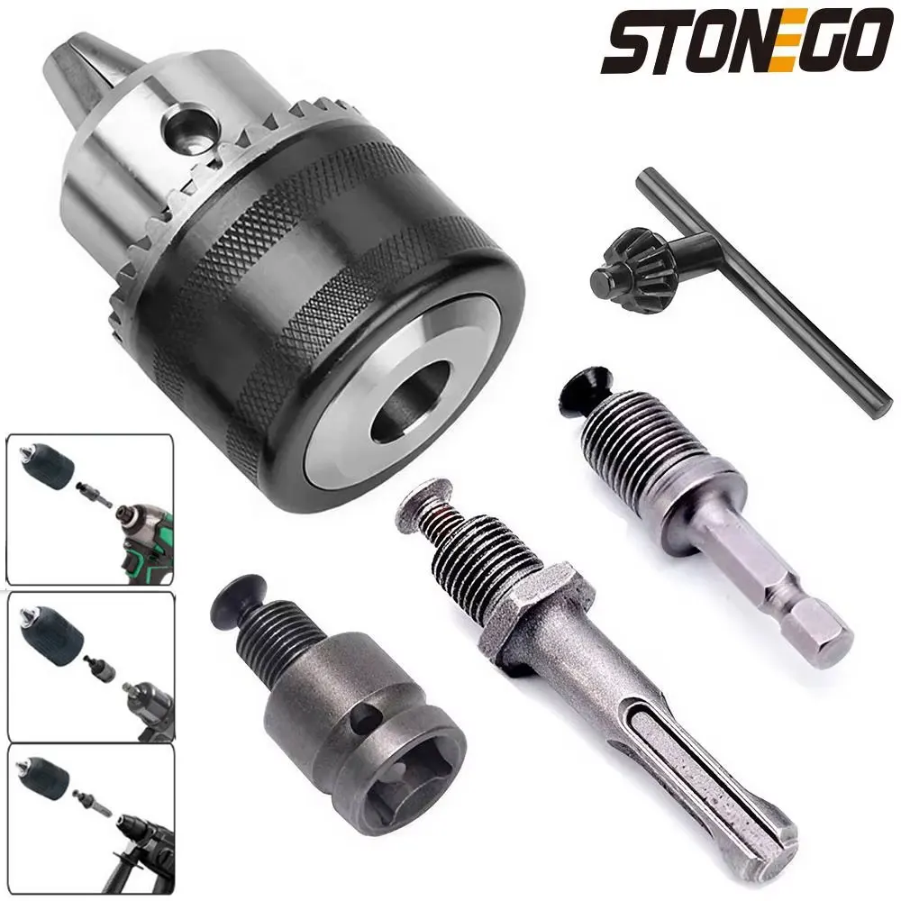 محول ظرف المثقاب STONEGO 2 مقاس 1.5-10 مم، تحويل مفتاح الربط إلى المثقاب الكهربائي، 3/8-24UNF، خفيف الوزن وموثوق #1