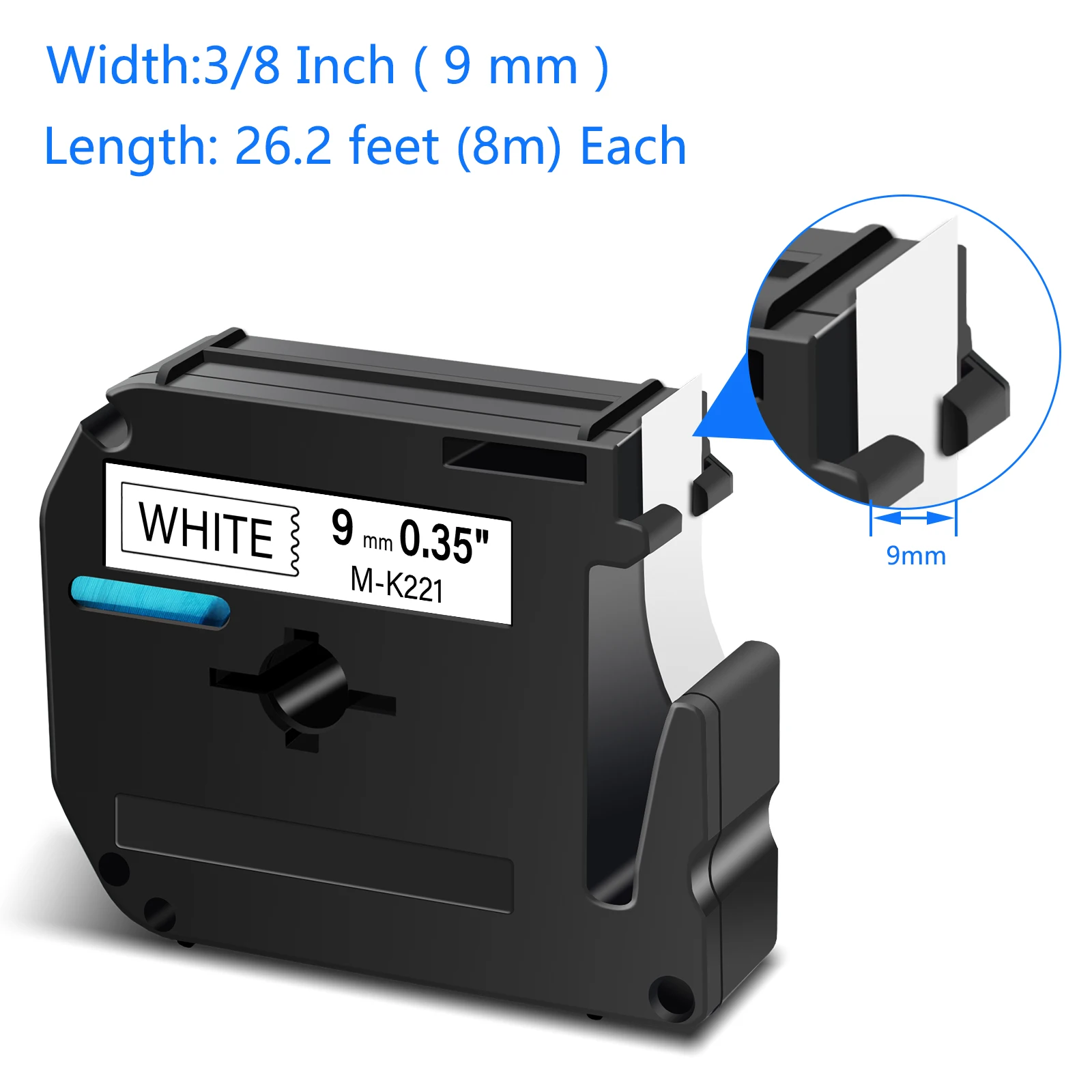 1PK 9/12mm Black on White Tape M-K231 Compatible MK231 M-K 431 631 731 for Brother P-Touch Label Maker PT-65 PT-70 PT-80 PT-M95