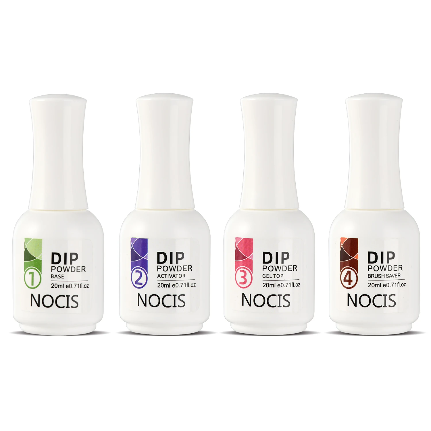 4-delige dippoeder nagelkit: 20 ml essentials set met basis- en toplaag, activator en borstelbesparing - geurloze acrylmanicure voor