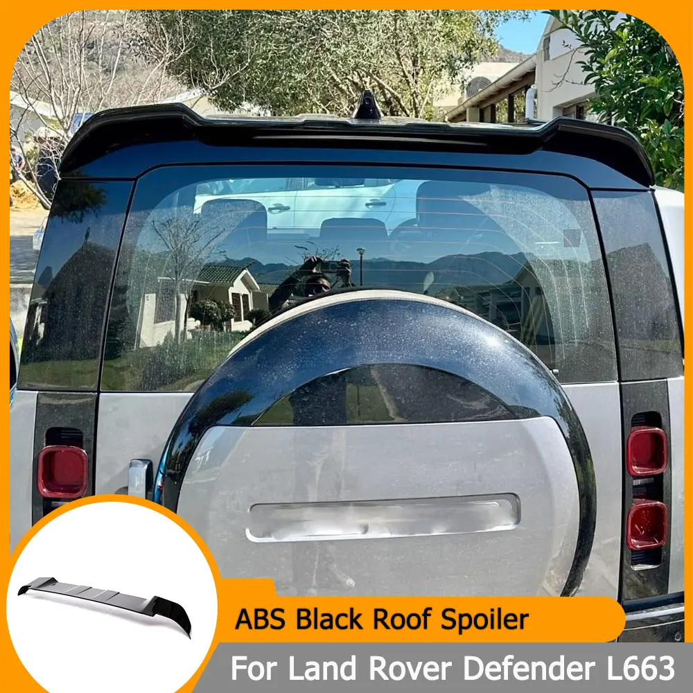 

Глянцевый черный задний спойлер на крышу из АБС-пластика для Land Rover Defender 2020-2023, автомобильный задний багажник, крыло на крышу, спойлер багажника, хвостовое крыло