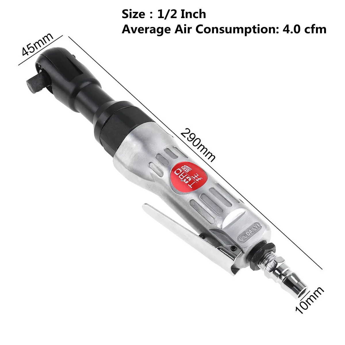 Mini clé à cliquet pneumatique à tige droite 3/8 ''1/4'' 1/2 '', outil avec interrupteur réglable et Surface chromée polie pour réparation