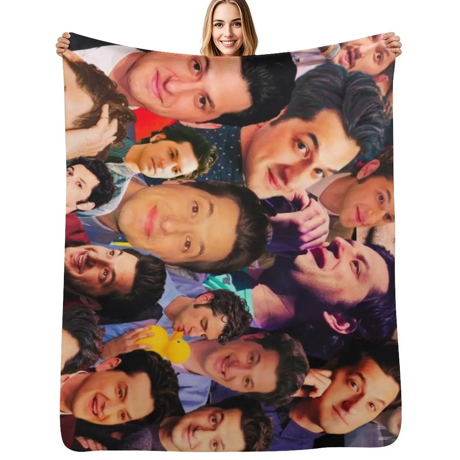 Ben Schwartz Collage Throw Blanket Decorative Beds Cosplay Anime Hair Blanket
