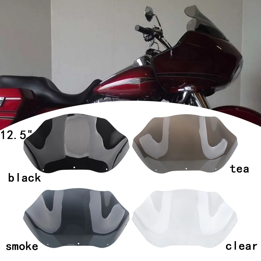 

Motorcycle 12.5" Front Upper Fairing Windshield Wind Deflector For Harley Road Glide FLTR/I Ultra CVO 98-13 Cowling Windscreen