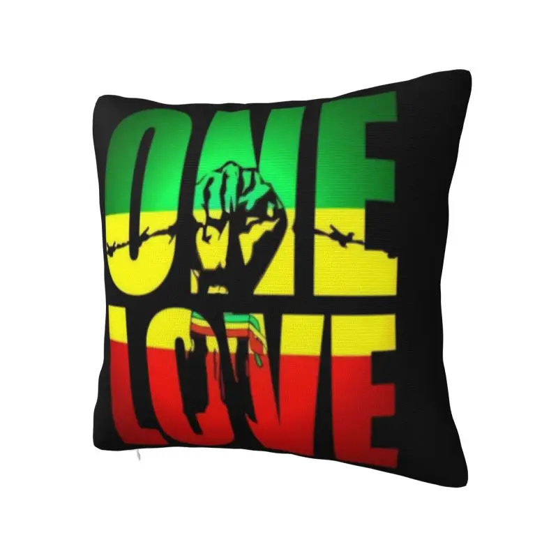 Fashion One Love Jamaica Reggae Cushion Cover 40x40cm Velvet Pillow Case for Car Square Pillowcase Home Decor