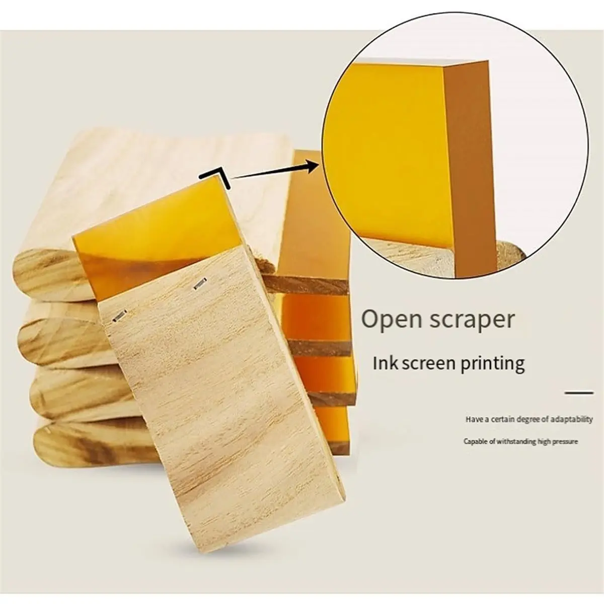 Set of 3 Wooden Squeegees/Scrapers for Screen Printing (5cm, 10cm, 20cm),for Screen Printing, DIY Craft, Ink Scraper
