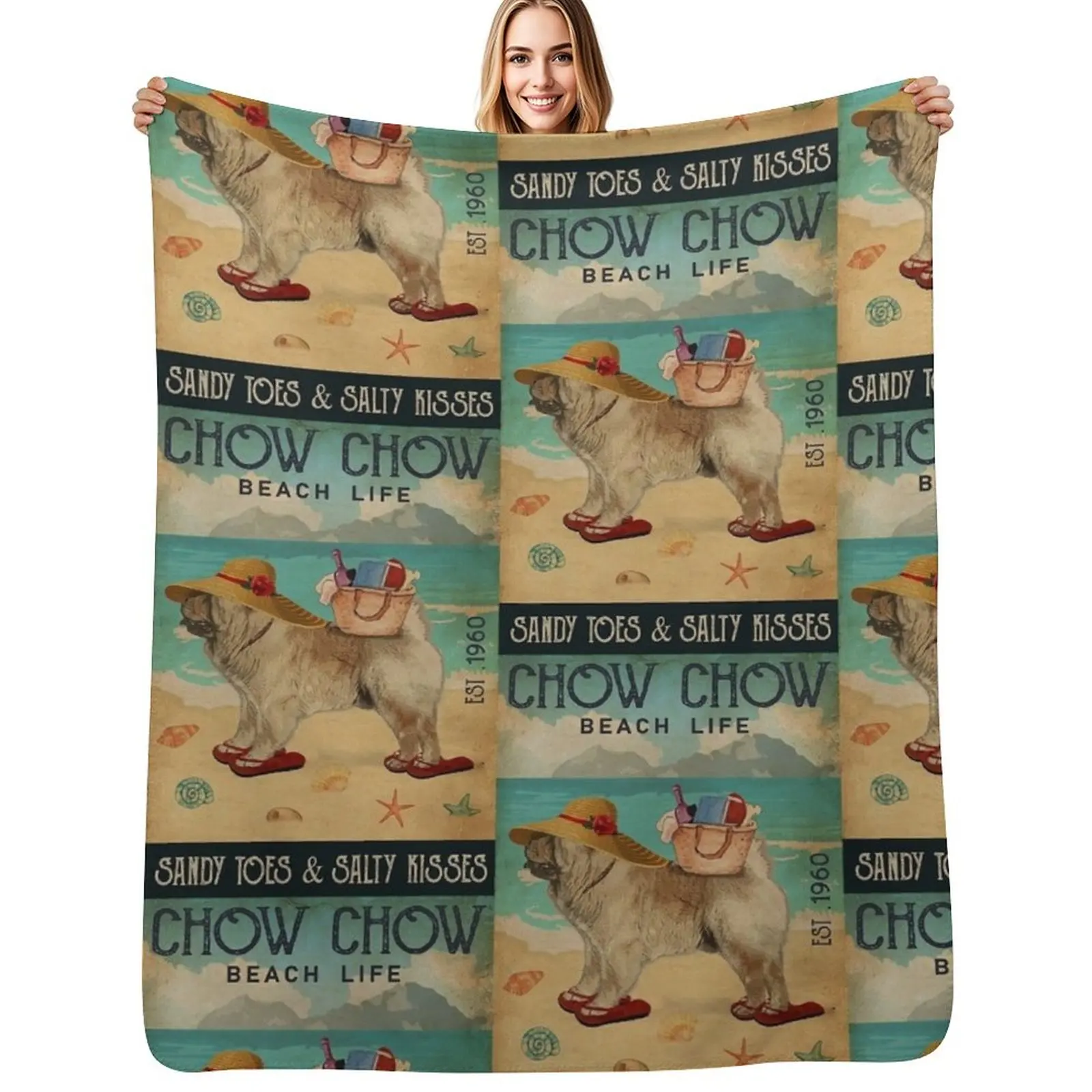 شاطئ الحياة ساندي تو تشاو تشاو رمي بطانية لحاف الفانيلا بطانية رقيقة