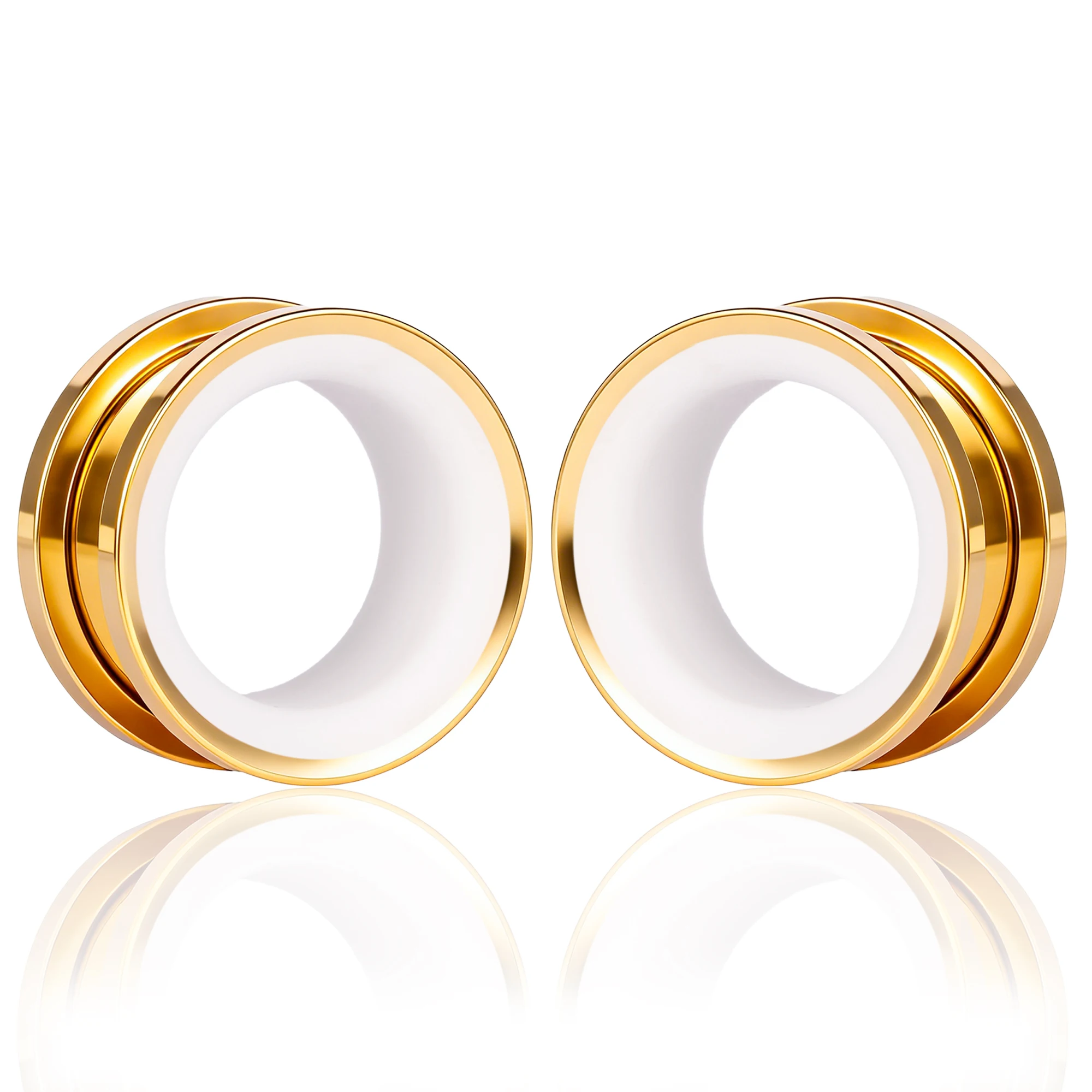 Stainless Steel Ear Tunnels, 2PCS Set