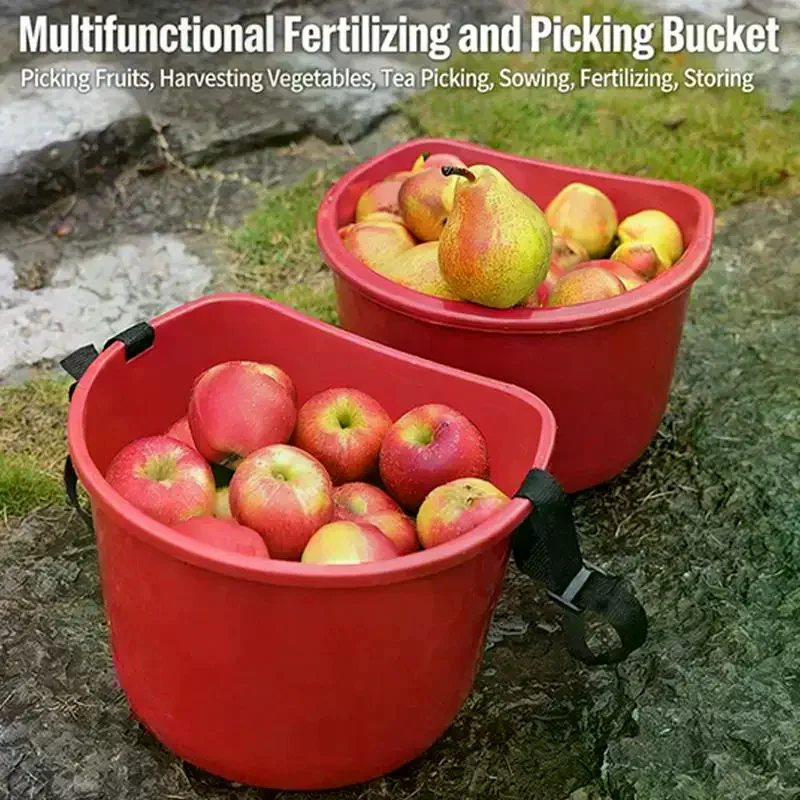 Multifunctional Picking Bucket, Fruit Picking Bucket, Portable Fertilizer Spreading Plastic Bucket, Seeding Bucket