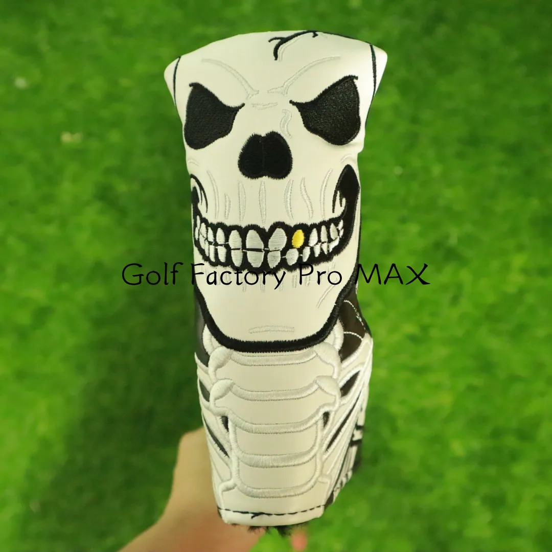 Skull Knock Em Dead Golf Club Blade Putter Headcover Junk Yard Flowers Cherry Clown Ninja And T Design Golf Blade Putter Cover