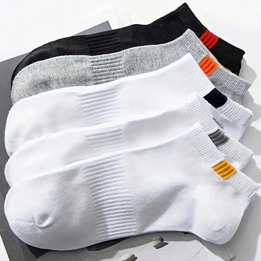 5 Pairs Low Tube Men Sport Socks Set Breathable Fashion And Well-matched Casual Socks For Men Spring And Summer Wear