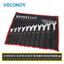 Veconor 21 PCS Combination Wrench Set Spanner Kit Open and Box End Metric 6~32mm Chrome Vanadium Home Car Repair Hand Tools