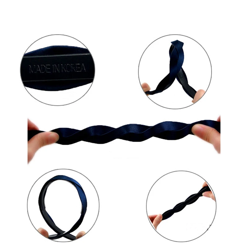 New Headband Women Solid Color Simple Temperament Headband Double-layer Cloth Headband Hair Hoop Accessories