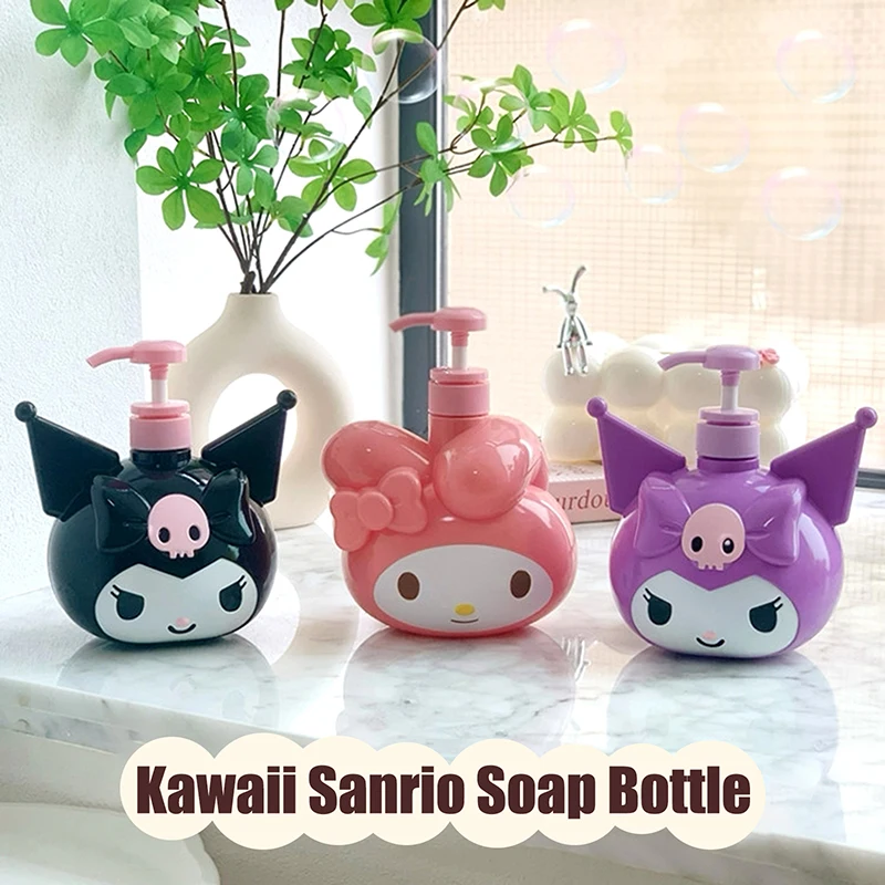 

Kawaii Sanrio Filling Bottles Hello Kitty Cinnamoroll Kuromi Conditioner Bottle Dispenser Refillable Containers for Liquid Soap