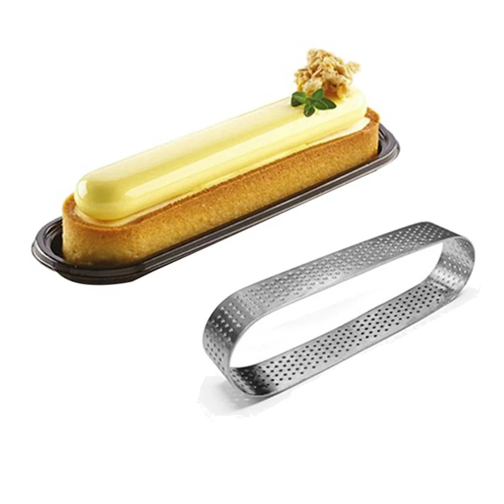 15 Stück ovale Törtchen formen perforierte Torten formen zum Backen von runden Edelstahl ringen für herbe Mousse pies Quiche