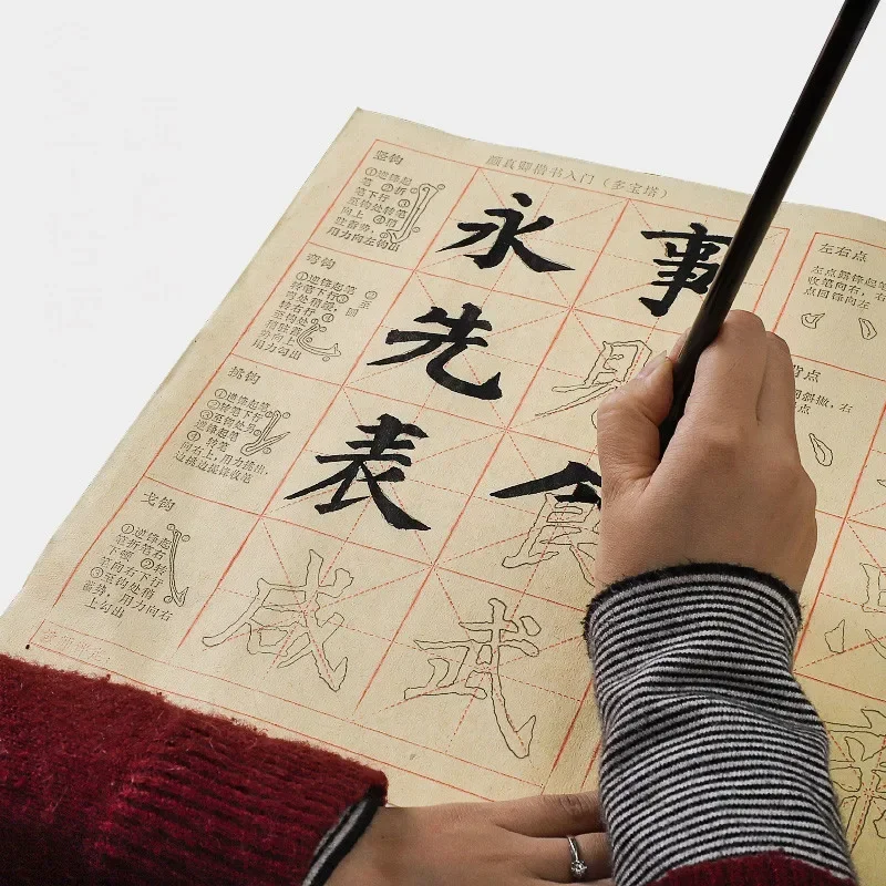 Chinese Yan Style Regular Script Brush Calligraphy Copybook Basic Brush Control Training Calligraphy Copybooks Practice Quaderno