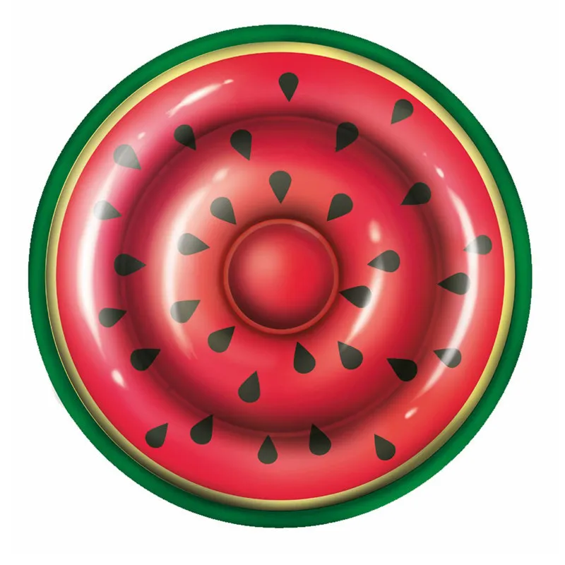 PVC Inflatable Full Circle Watermelon Floatation Raft Inflatable Float Bed Adult Reclining Bed Water Floating Mat