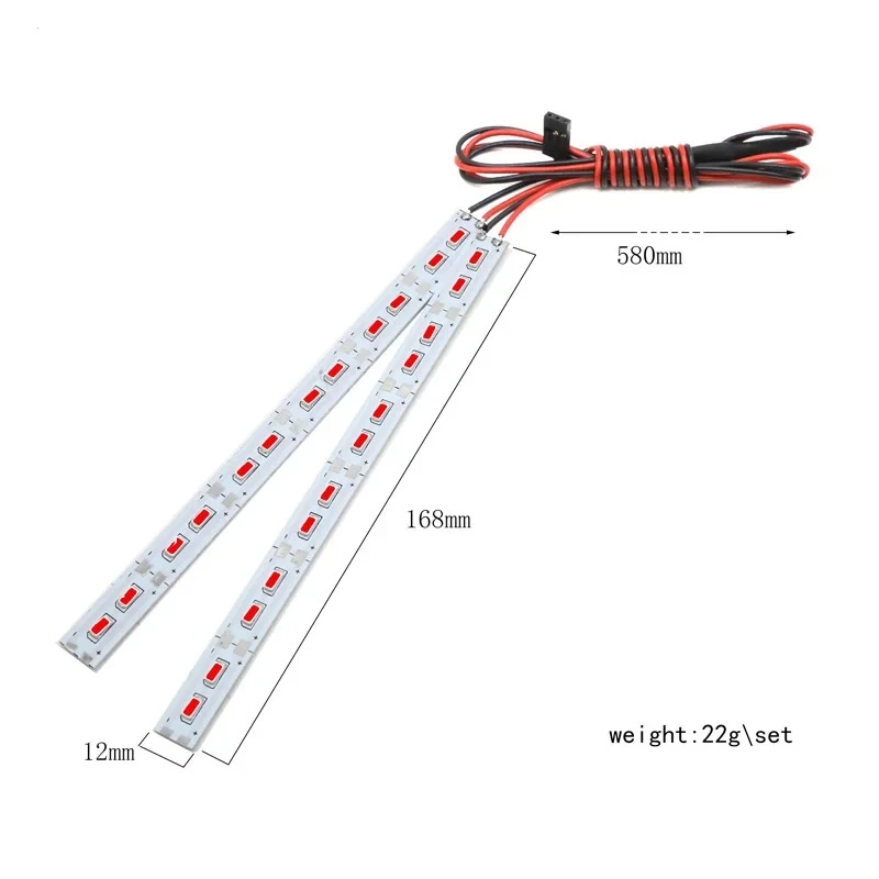 KEEDA RC Coche de deriva 24 LED Luz del chasis Luces Debajo de la carrocería Accesorios para 1/10 1/8 RC Radiocontrol Auto modelo Camión Iluminación ( Rojo