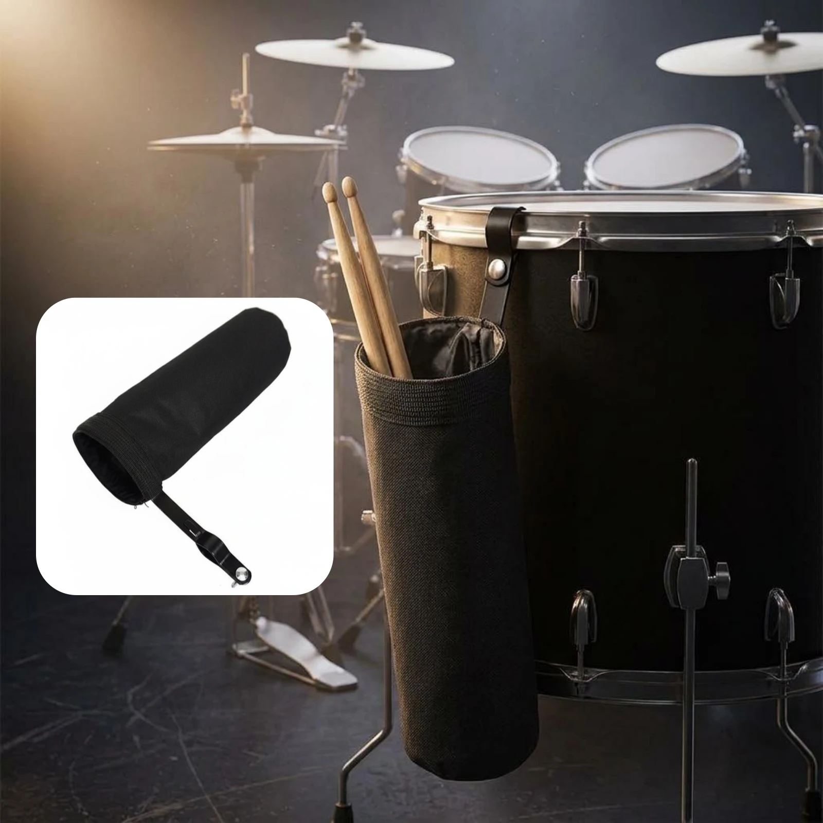 

Drum Stick Bag Portable Drum Stick Tube Drumstick Holder Bag Lightweight Drumstick Case Quick Reach for Percussionists