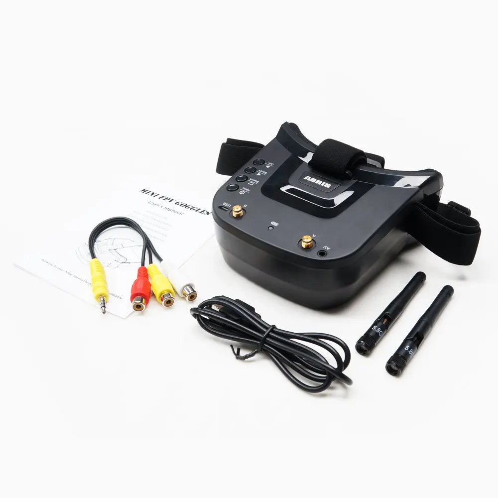 Mini 3-inch 5.8GHZ 40CH 480 * 320  High Brightness LCD Screen FPV Goggles With Dual Antenna Reception Suitable For FPV Drones