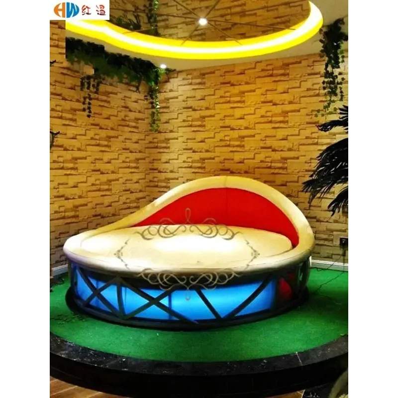 QQ132 round Bed B & B Furniture Hotel Water Bed Boutique Light Luxury Apartment Electric Forest Cave Theme Hotel Bird's Nest Bed
