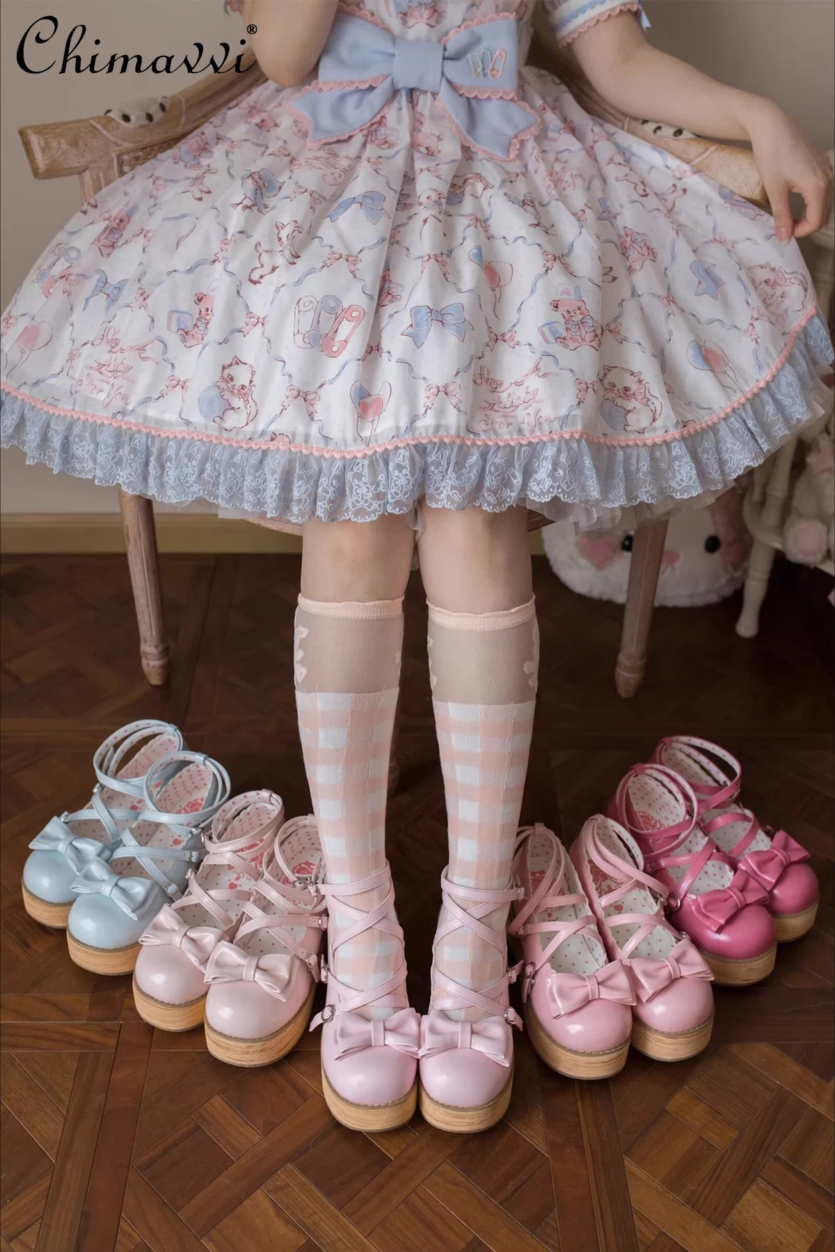 

Original Japanese Sweet Lolita Round Toe Thick Sole Platform Shoes Cute Girl Kawaii Princess Elegant Women's Lo Pumps Shoes