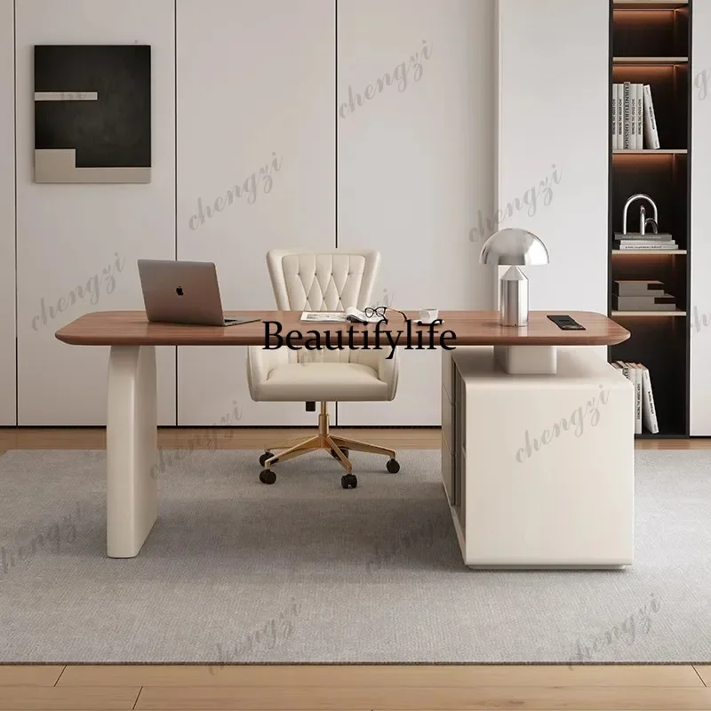 PPP Manager Drawers Executive Desk Aesthetic Strong Modern Writing Computer Table Gaming Standing Schreibtisch