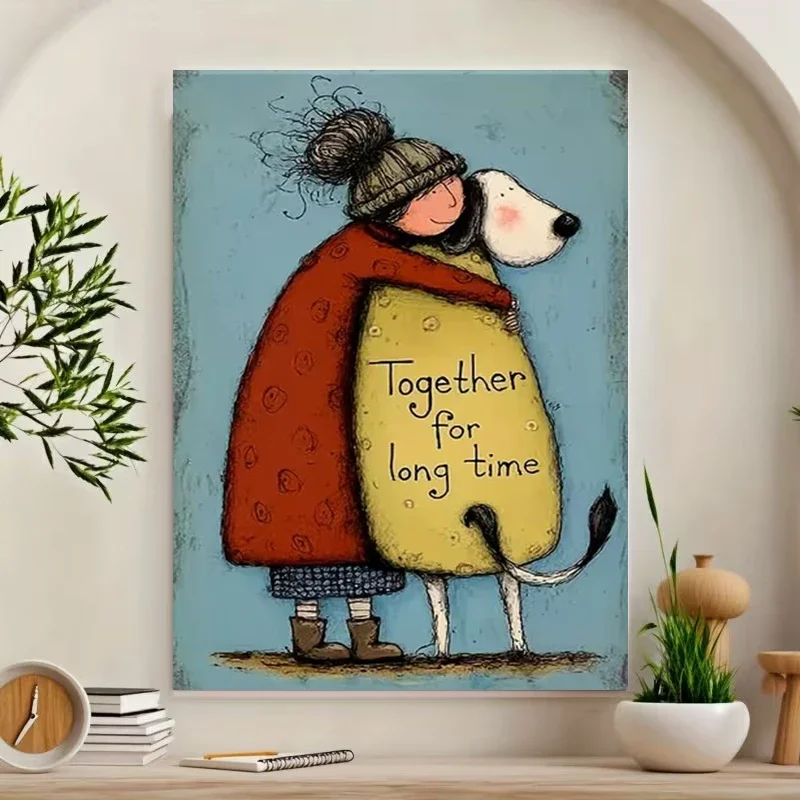 Multiple sizes 1pc frameless Canvas Painting,Sam Toft Together for Long Time Poster and Prints Canvas Painting Wall Art Pictures