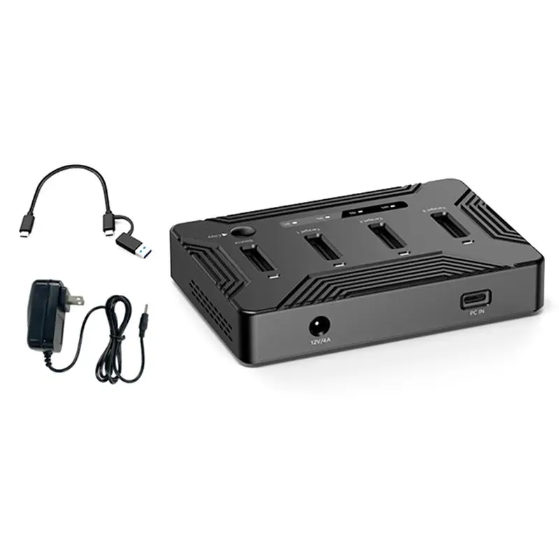 Blueendless 4-Bay M.2 NVME SSD Docking Station 40Gbps External Hard Case Withclone Feature Forlaptop US PLUG