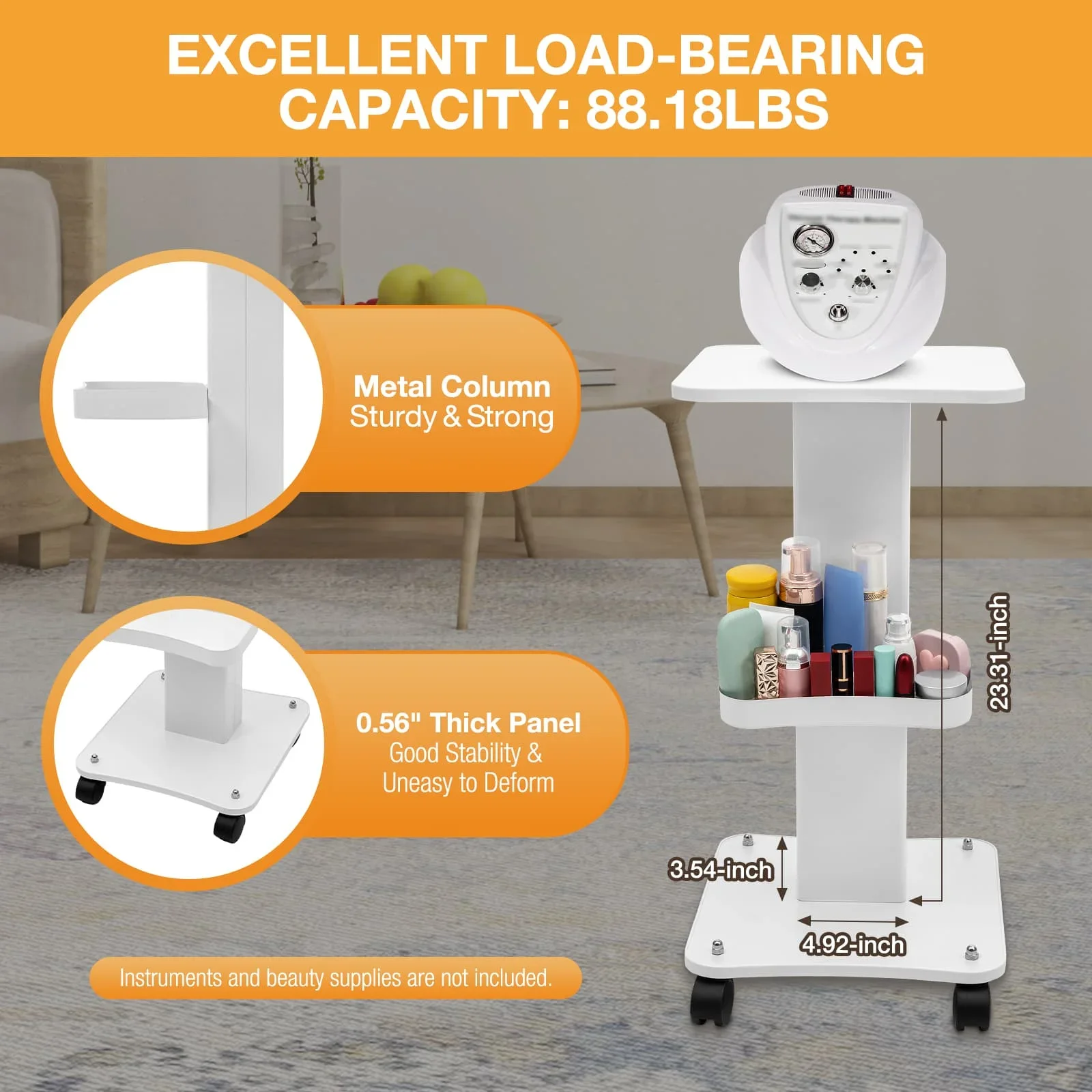 88.18lbs Simplicity workstation Display Stand Beauty Salon Spa Trolley durable Professional Cart