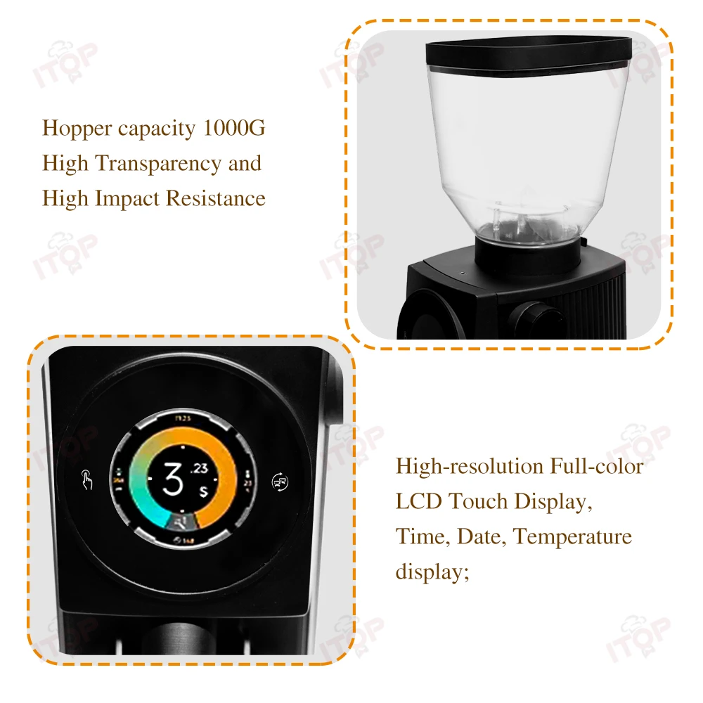 ITOP GE83 مطحنة حبوب القهوة التجارية البلازما تصميم القضاء الثابت 83 مللي متر لدغ مسطح الكهربائية اسبريسو حبوب البن ميلر