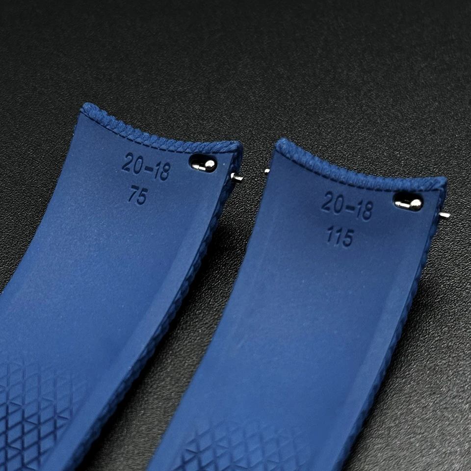 Neues gebogenes FKM-Uhrenarmband 20mm 21mm 22mm, vulkanisiertes Gummi-Uhrenarmband, wasserdicht, mit Schnellverschluss, für Omega Seiko – Detail 3