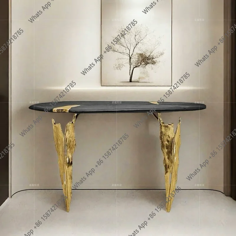 N68 Italian entrance table light luxury high sense of home against the wall villa home design sense modern entrance table